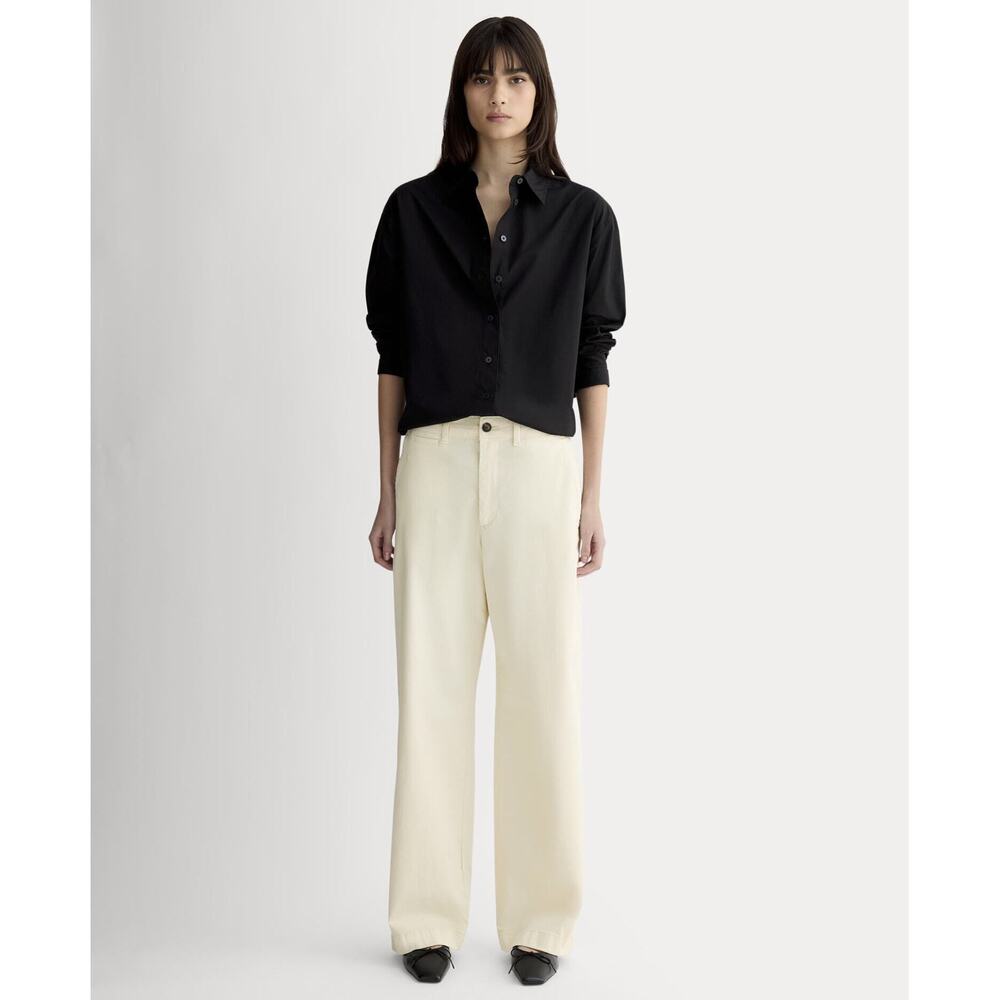 Everlane Women's Wide-Leg Chino Pant in Birch, Size 6, Cotton